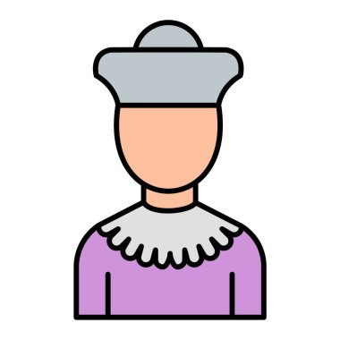 Şapka takan kadın, vektör illüstrasyon