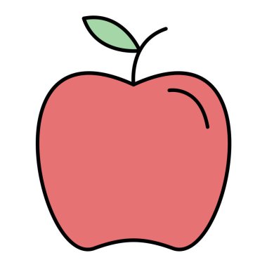 elma izole vektör çizimi grafik tasarımı