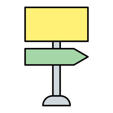 Yol işareti simgesi. Web tasarımı için işaret direği vektör simgelerinin özet çizimi