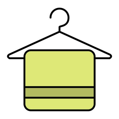 Kıyafet ikonu. Kumaş askısı tasarımı. vektör illüstrasyonu