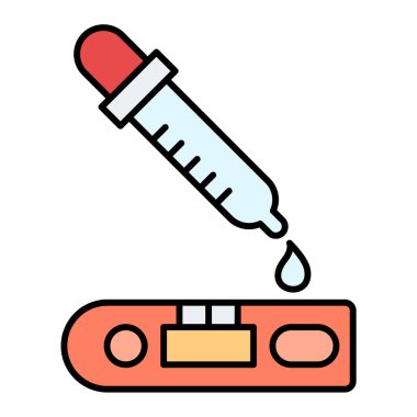 Kan testi tüpü ikon vektörü. İnce çizgi işareti. izole edilmiş sınır sembolü çizimi