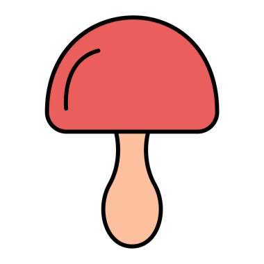 Mantar. Web simgesi basit illüstrasyon