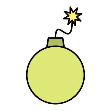 Bomba ve tehlike sembolünün vektör çizimi. ağ için elektrik ve siber hisse senedi koleksiyonu.