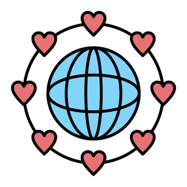 kalp ve aşk vektör çizimi tasarımı