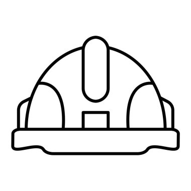 Kask ikonu. Web için güvenlik kapsülü vektör simgelerinin özet çizimi