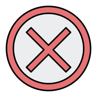 Moda Biçimli İzole Arkaplanda Simgeyi İptal Et