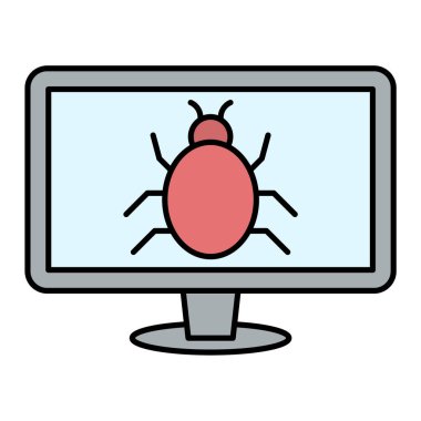 Virüs simgesi. Hata vektörü tasarımının basit bir gösterimi. beyaz arkaplanda izole