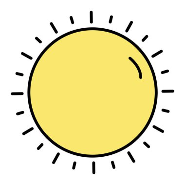 Güneş ikonu. Web için güneş paneli vektör simgelerinin düz çizimi