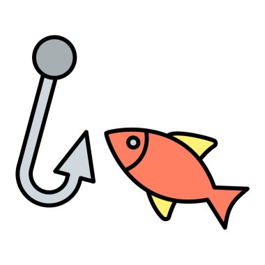 balık kancası ikon vektör çizimi tasarımı