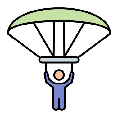 Paraşüt. Web simgesi basit illüstrasyon