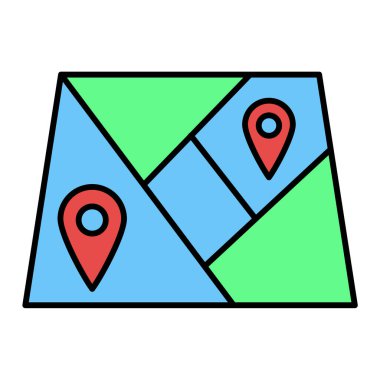 Navigasyon konumu ikon vektör çizimi