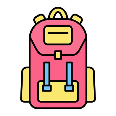 sırt çantası simgesi vektör illüstrasyonu