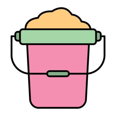 Kürek simgesi vektör illüstrasyon tasarımı olan kova