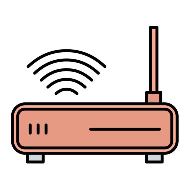 router vektör ince çizgi simgesi