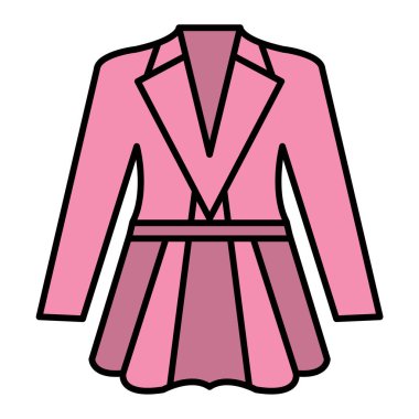 Moda ceketi ikonu. Web için kıyafet vektör sembolünün özet çizimi