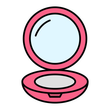 Aynalı vektör illüstrasyon tasarımı ile makyaj tozu