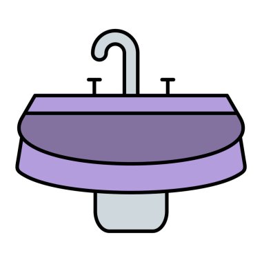 Taslak biçimi izole edilmiş vektör illüstrasyonunda küvet simgesi