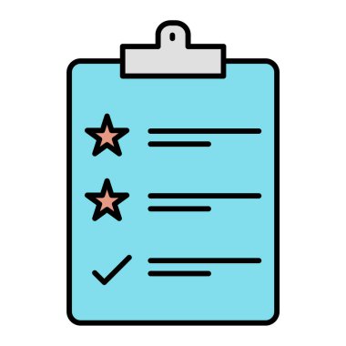 Kağıt not simgesi ve vektör illüstrasyonlu pano