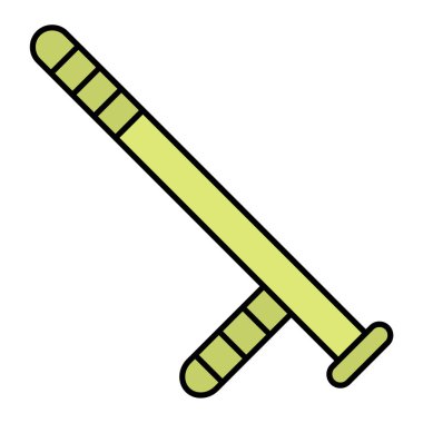 Beyzbol sopası ikonu. ana hatlı spor oyunu vektör illüstrasyon piktogramı. beyaz arkaplanda izole