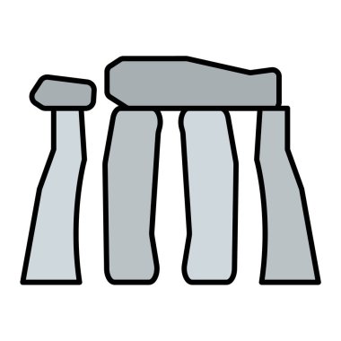 Stonehenge simgesi. Web için Stonehenge vektör simgesinin basit çizimi