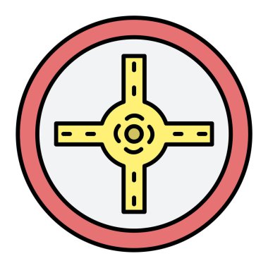 Yol işareti simgesinin vektör illüstrasyonu