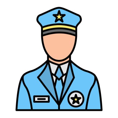 Polis memuru ikon vektör çizimi tasarımı