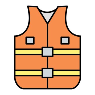 Güvenlik yeleği simgesi. vektör illüstrasyonu