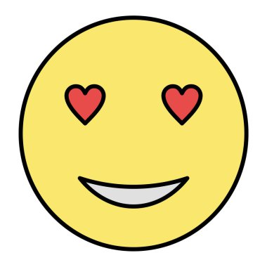 Gülümseyen emoji ikonu. vektör illüstrasyonu