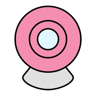 Video kamera simgesi. Web için web kamerası vektör simgelerinin özet çizimi