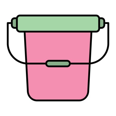 Bir kova simgesinin vektör illüstrasyonu