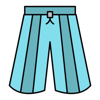 şort simgesi. beyaz arkaplanda kıyafet vektör çizimi