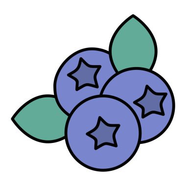 Çizgi film üzümleri ikonunun vektör çizimi