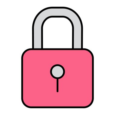 Asma kilit simgesi. vektör illüstrasyonu