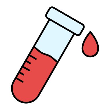 Kan ikonu vektör illüstrasyon tasarımlı test tüpü