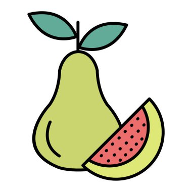 taze meyve ve sebze vektör illüstrasyon grafik tasarımı