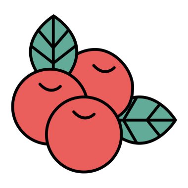 Tatlı bir karikatür meyvesinin vektör çizimi