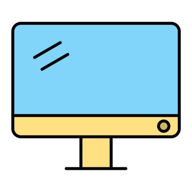 Monitör. Web simgesi basit illüstrasyon