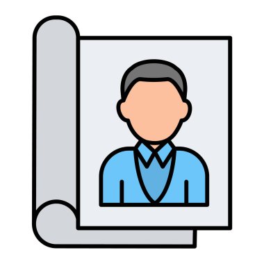 İş adamı ikonu. İşçi avatar vektör çizgisi tasarım elementlerinin ana hatları. arkaplanda izole