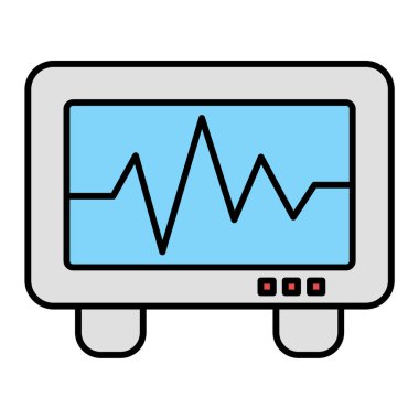 EKG kardiyogramı monitöre. Web simgesi