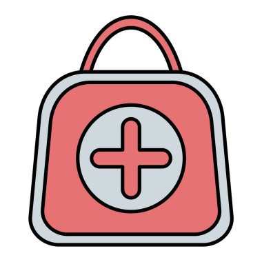 Çanta. Web simgesi basit illüstrasyon