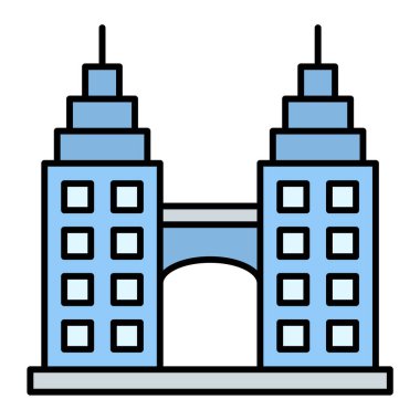 Bina. Web simgesi basit illüstrasyon