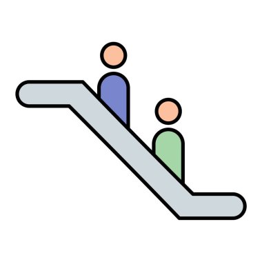 Yürüyen merdiven. Web simgesi basit illüstrasyon