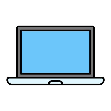 dizüstü bilgisayar simgesi. Web tasarımı için masaüstü vektör simgelerinin düz çizimi