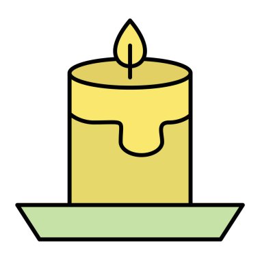 Mum simgesi. Web için mum vektör simgelerinin özet çizimi