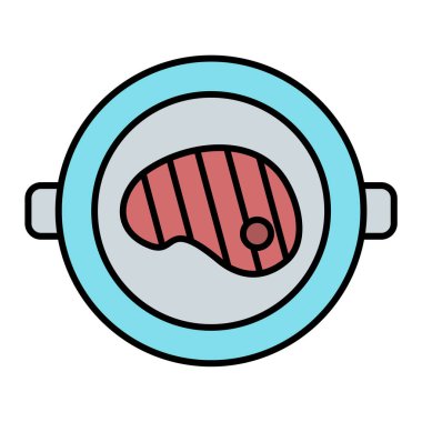 Et ikonu vektörü. İnce çizgi işareti. izole edilmiş sınır sembolü çizimi