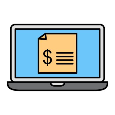 para ve kredi kartı vektör illüstrasyon tasarımlı dizüstü bilgisayar