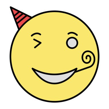 Mutlu yüz ifadesi simgesi vektör illüstrasyonu