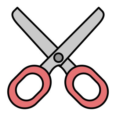 Makas ve makas simgesi beyaz arkaplan üzerinde. vektör illüstrasyonu