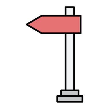 İşaret levhası ve ok işaretinin vektör çizimi.