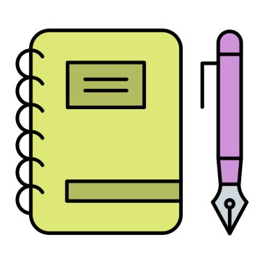 kalem ve kalem ikonu vektör illüstrasyon tasarımı içeren dizüstü bilgisayar